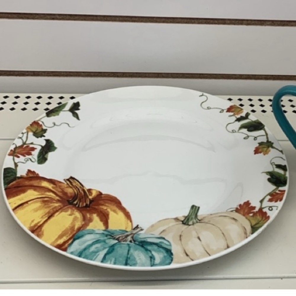 Royal Norfolk Stoneware Pumpkin Dinner Plates, 10.5 in. Thanksgiving themed - Picture 7 of 16
